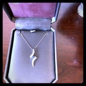 Round Sapphire and Diamond Pendant